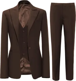 Formal Business Women Suit Set Office Work 3 Pieces Set Notch Lapel Single Breasted Vest Lady Suits Wedding Tuxedos Party