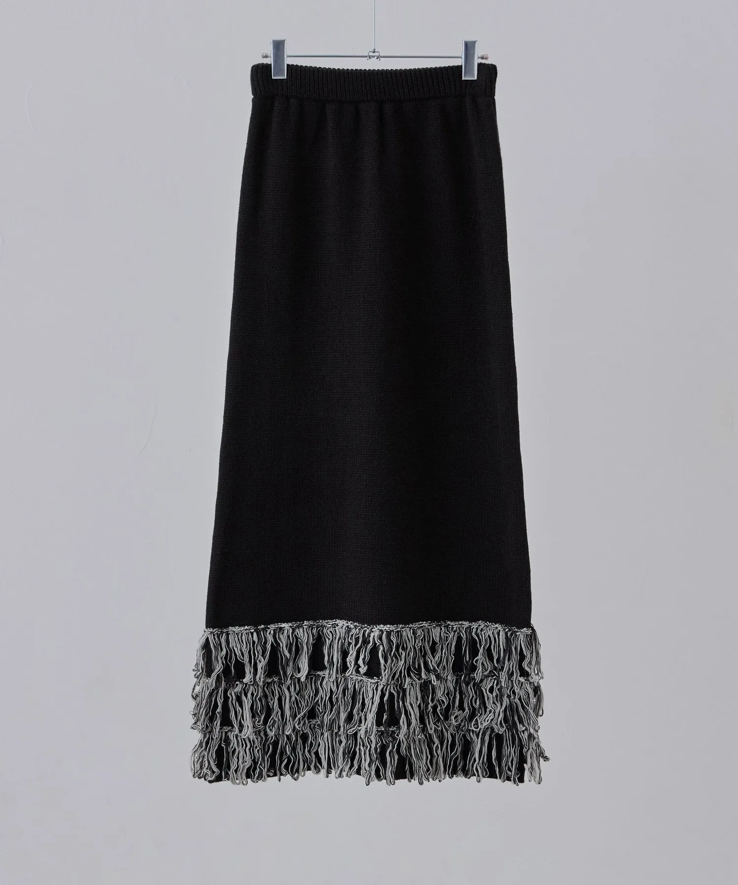 Fringe knit tight skirt