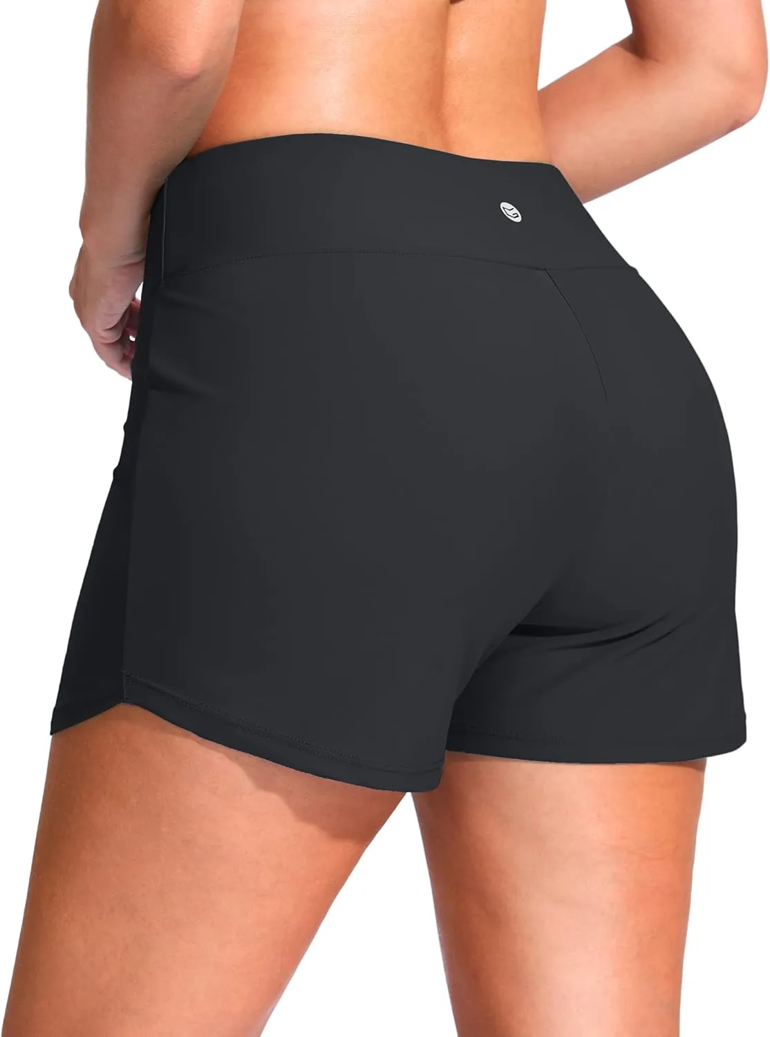 G Gradual Women's 4" Swim Board Shorts High Waisted Tummy Control Swimsuit Bathing Suit Bottoms for Women with Liner Pocket