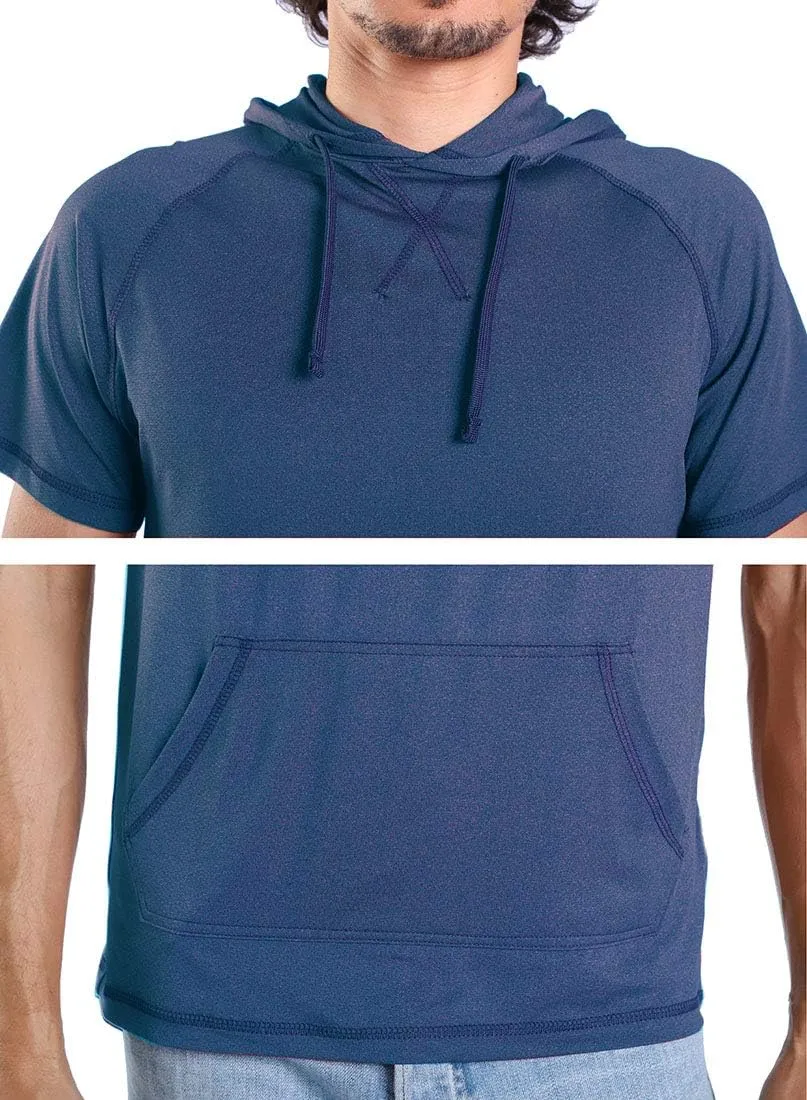 Gary Com Men's Short Sleeve Hoodie T-Shirt Pullover Workout Sweatshirt with Pocket