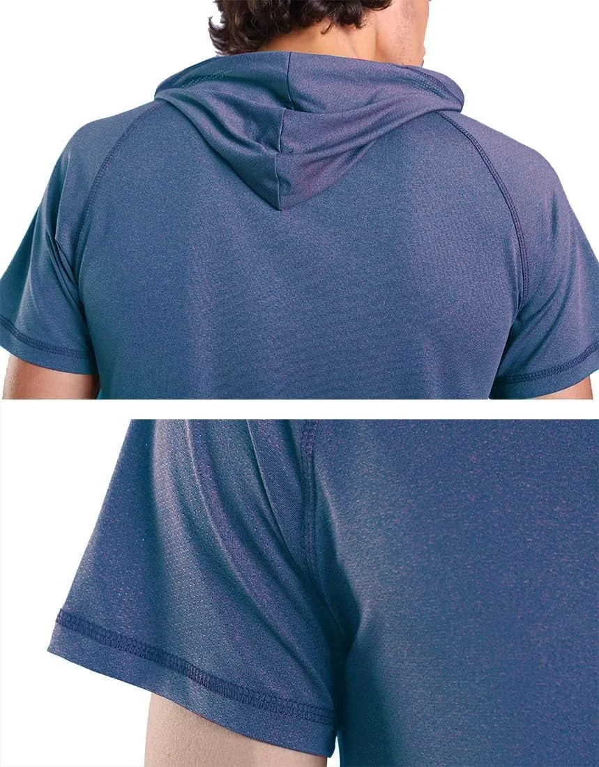 Gary Com Men's Short Sleeve Hoodie T-Shirt Pullover Workout Sweatshirt with Pocket