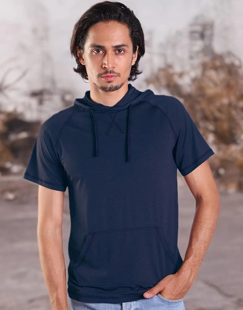 Gary Com Men's Short Sleeve Hoodie T-Shirt Pullover Workout Sweatshirt with Pocket