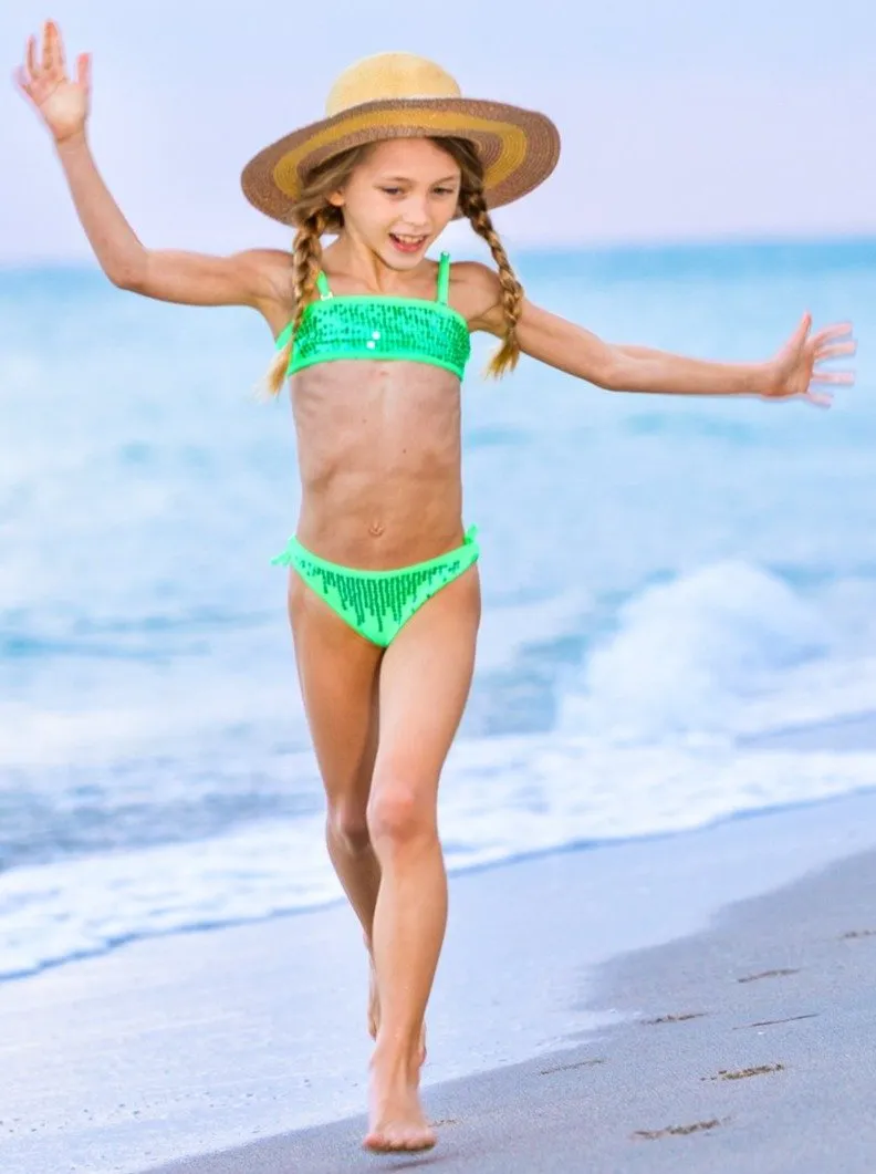 Girls Bedazzled Beauty Two Piece Swimsuit