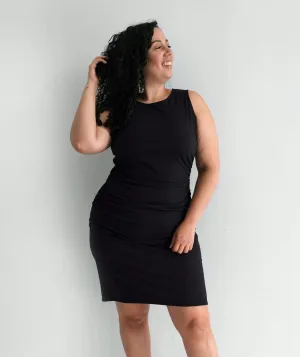 GRACIE rib knit dress in Black