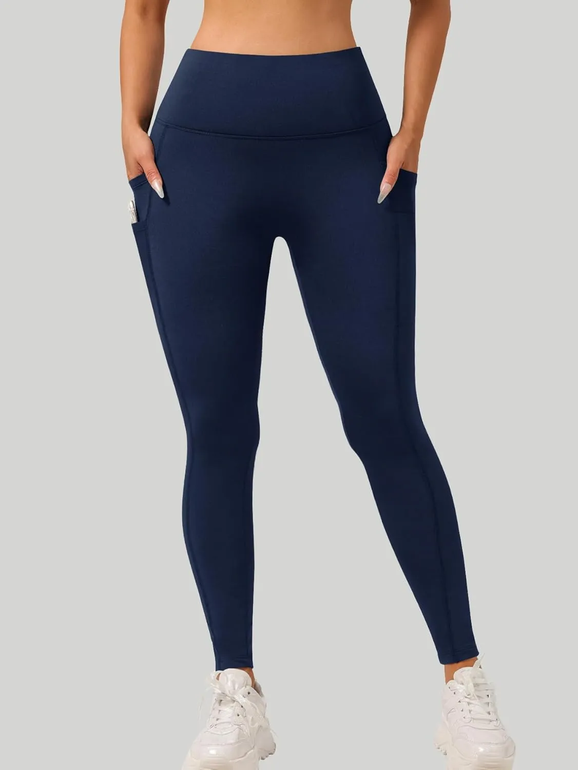 High-Waist Yoga Pants for Women, 4-Pocket Tummy Control Butt-Lifting Workout Leggings