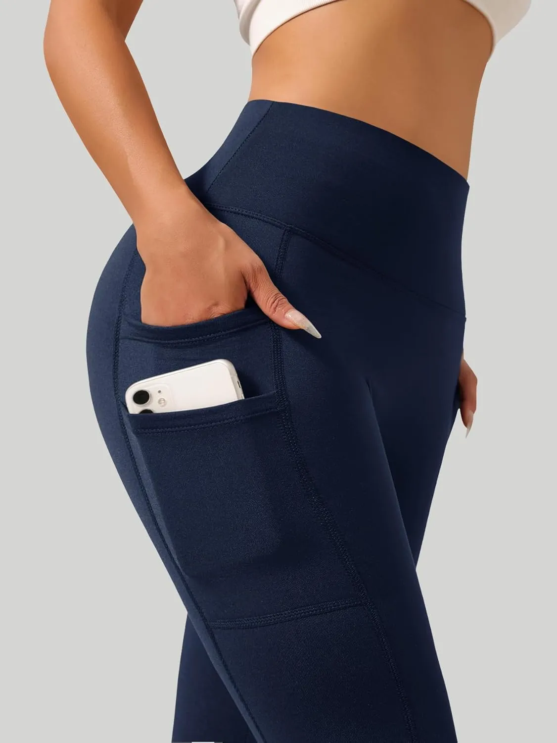 High-Waist Yoga Pants for Women, 4-Pocket Tummy Control Butt-Lifting Workout Leggings