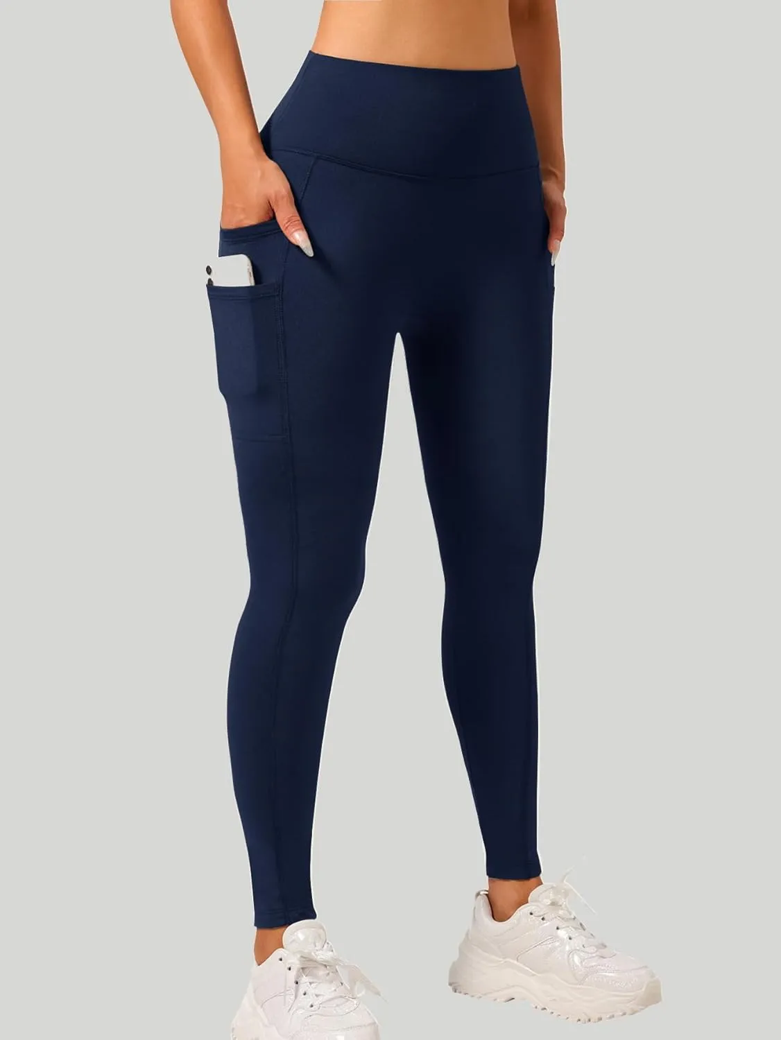 High-Waist Yoga Pants for Women, 4-Pocket Tummy Control Butt-Lifting Workout Leggings