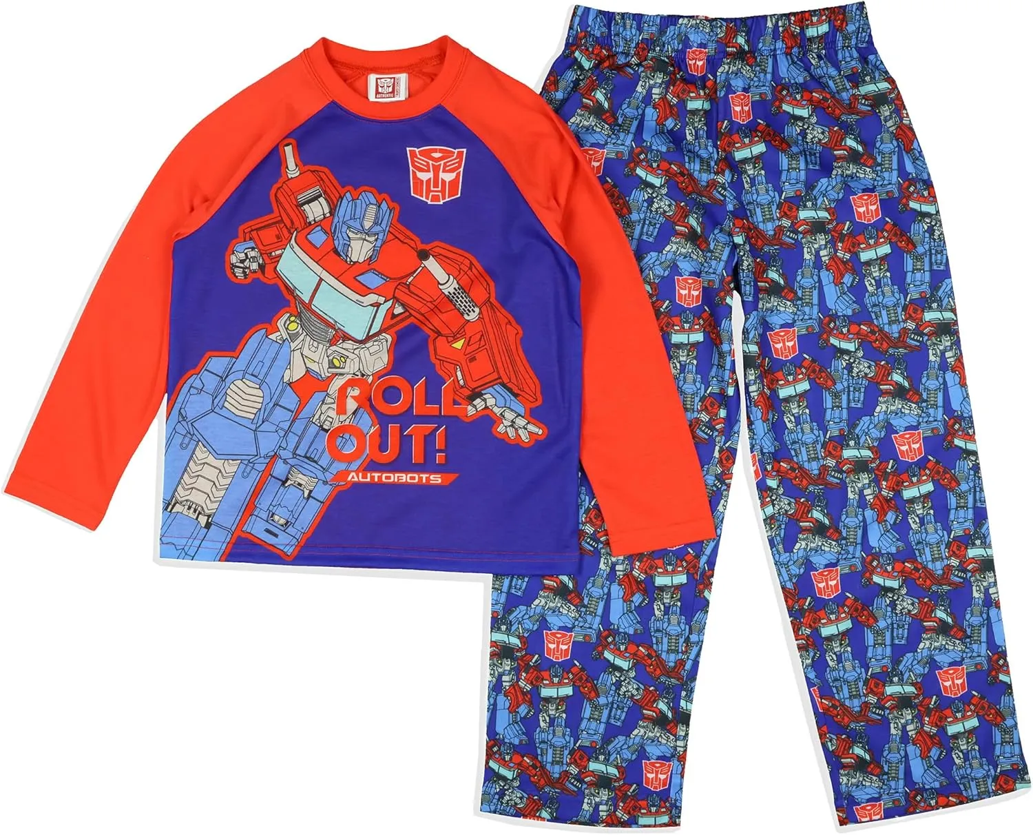 INTIMO Transformers Boys' Optimus Prime Roll Out Autobots 2 Piece Long Sleeve Pajama Set