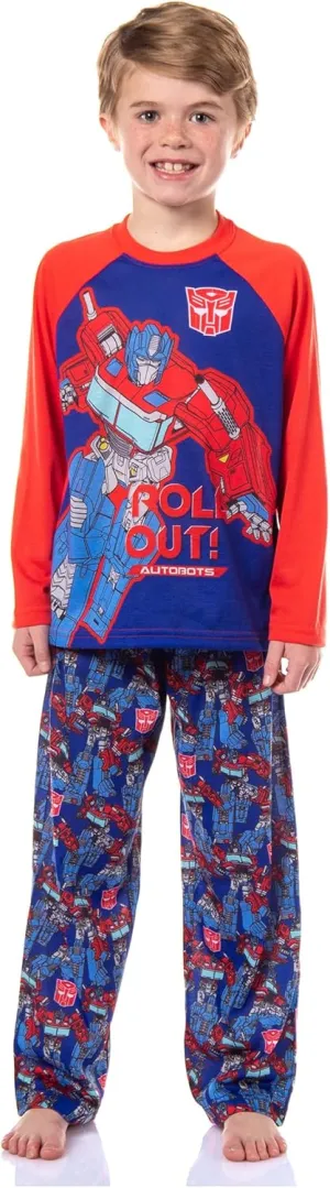 INTIMO Transformers Boys' Optimus Prime Roll Out Autobots 2 Piece Long Sleeve Pajama Set