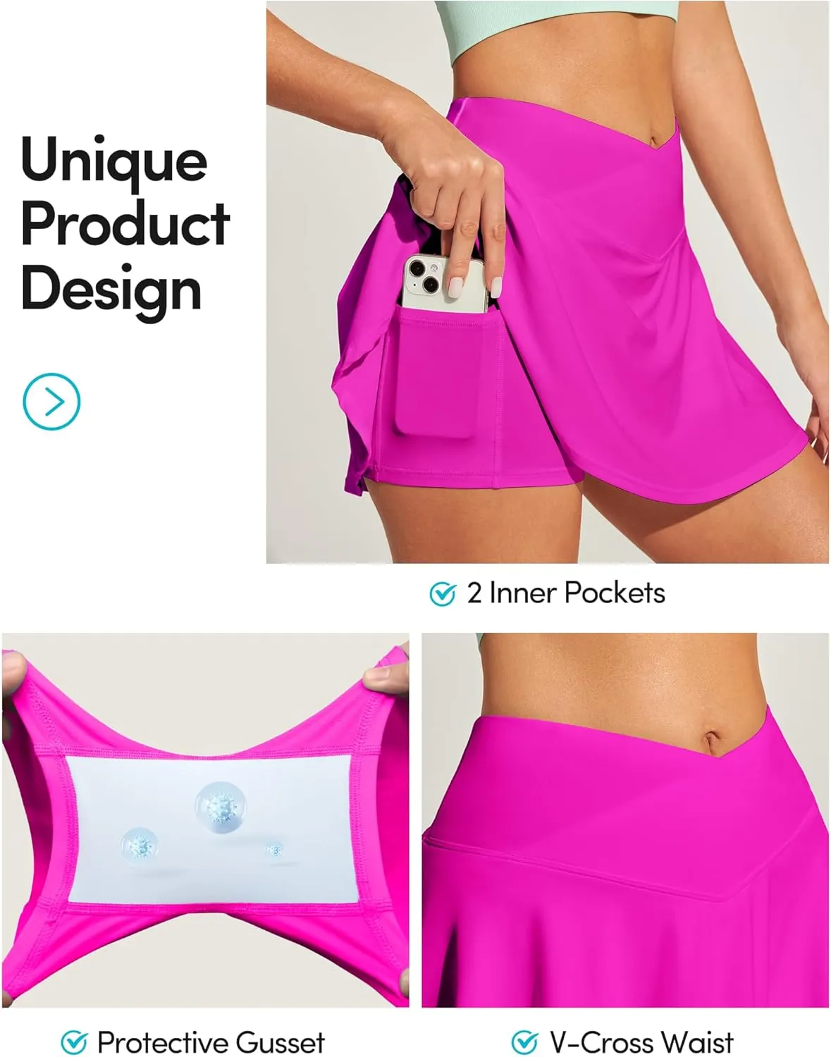 IUGA V Cross Swim Skirt High Waist Tummy Control Beach Vacation Essentials Bathing Suit Swimsuit Tankini Bikini Bottoms