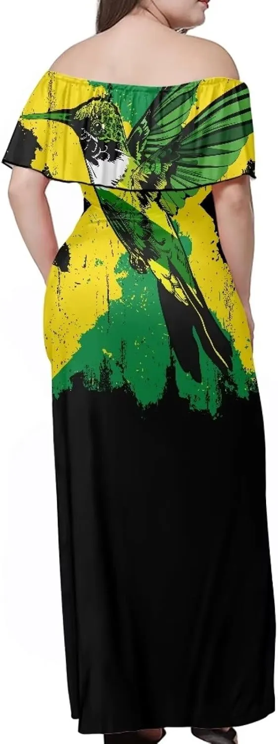 Jamaican Couple Matching Jamaican Clothing Jamaica Flag Dresses & Man Shirt Jamaican Couple Dress for Men and Women