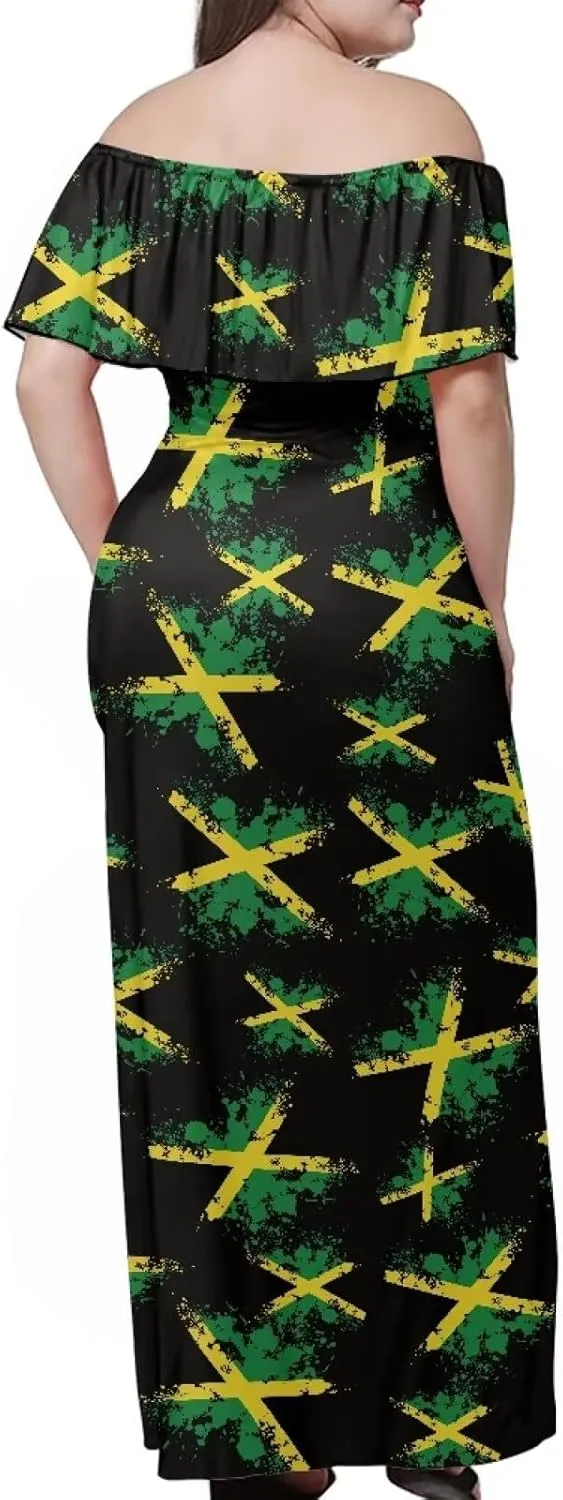 Jamaican Couple Matching Jamaican Clothing Jamaica Flag Dresses & Man Shirt Jamaican Couple Dress for Men and Women