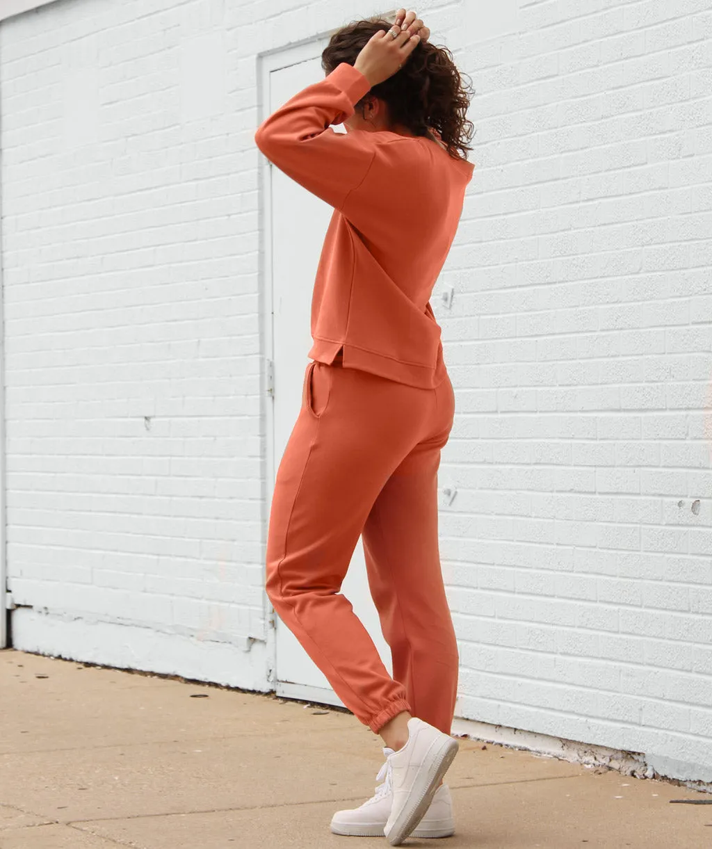 JESSE double knit joggers in Rosewood
