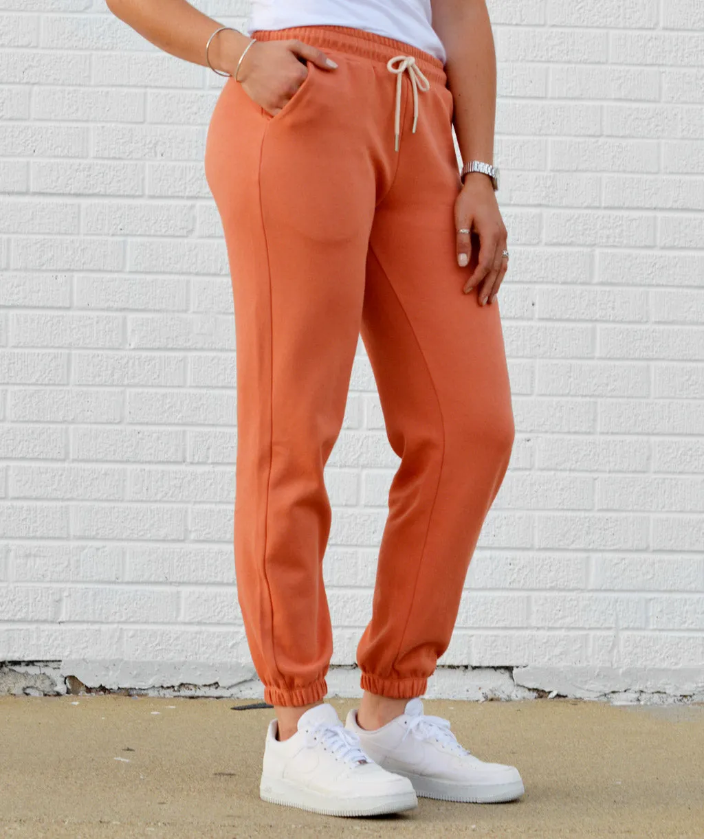 JESSE double knit joggers in Rosewood