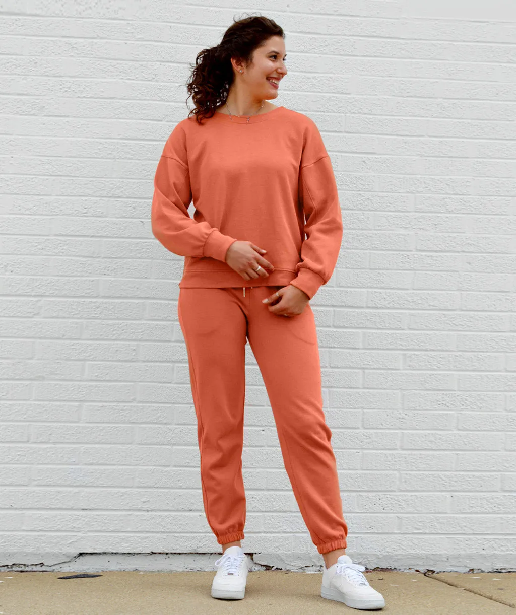 JESSE double knit joggers in Rosewood