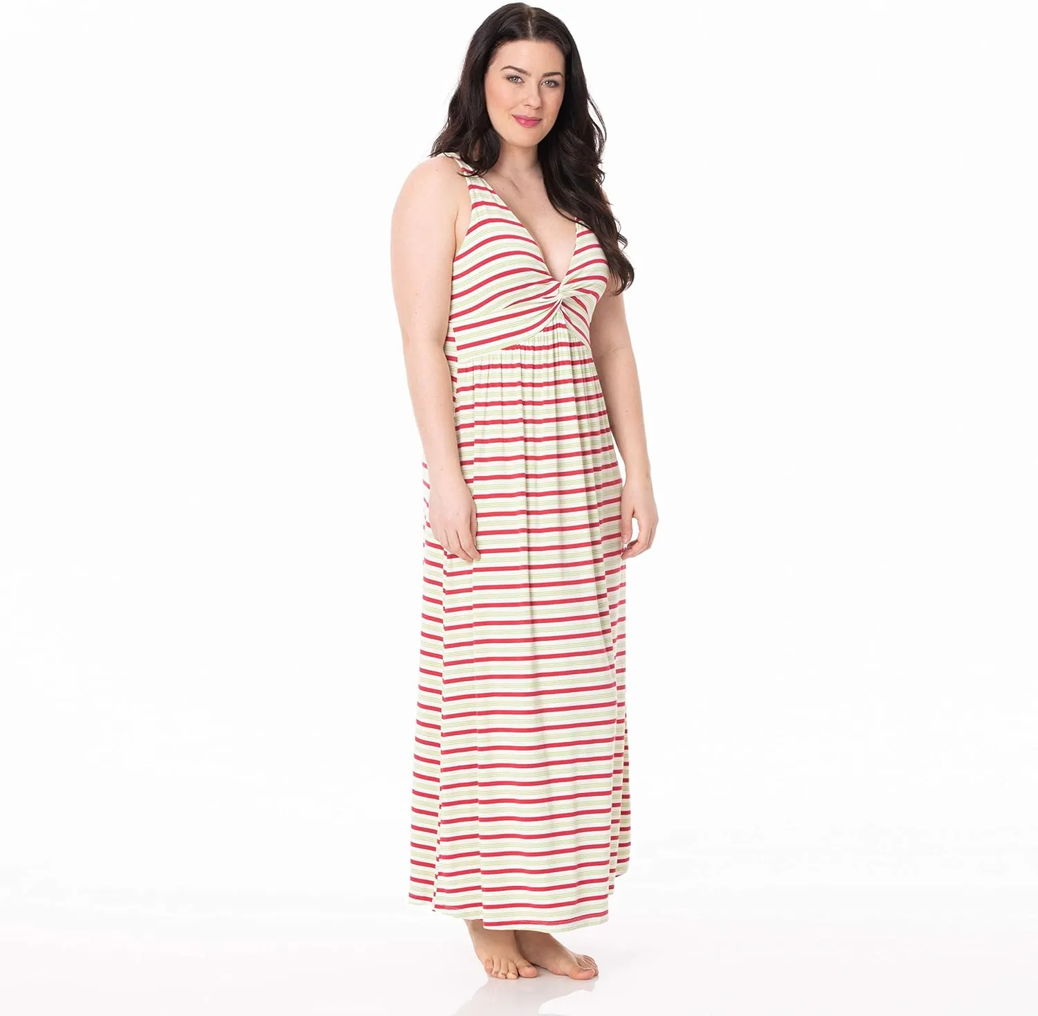 KICKEE Womens Print Simple Twist Nightgown, Night Dress, Soft Sleepwear for Women