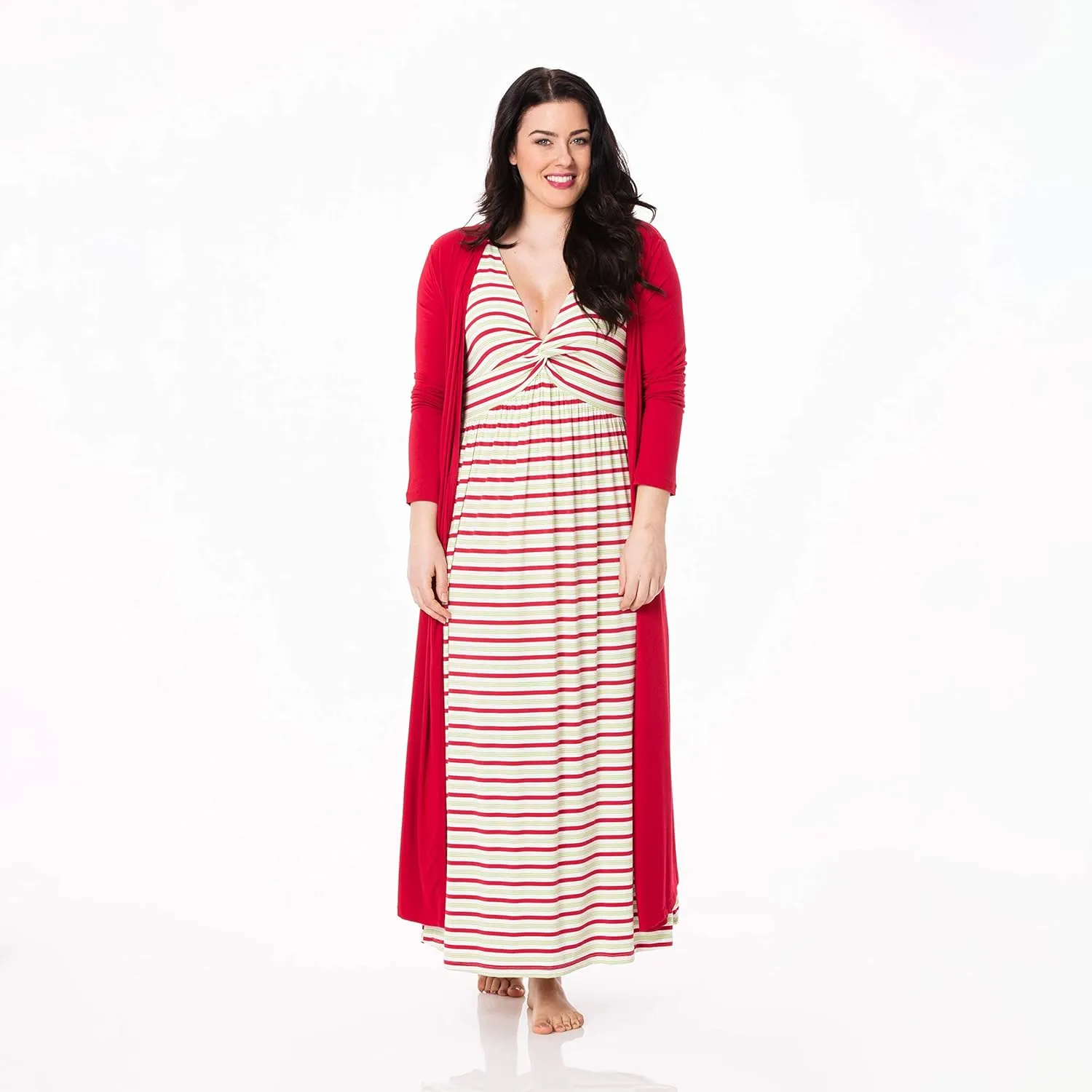 KICKEE Womens Print Simple Twist Nightgown, Night Dress, Soft Sleepwear for Women