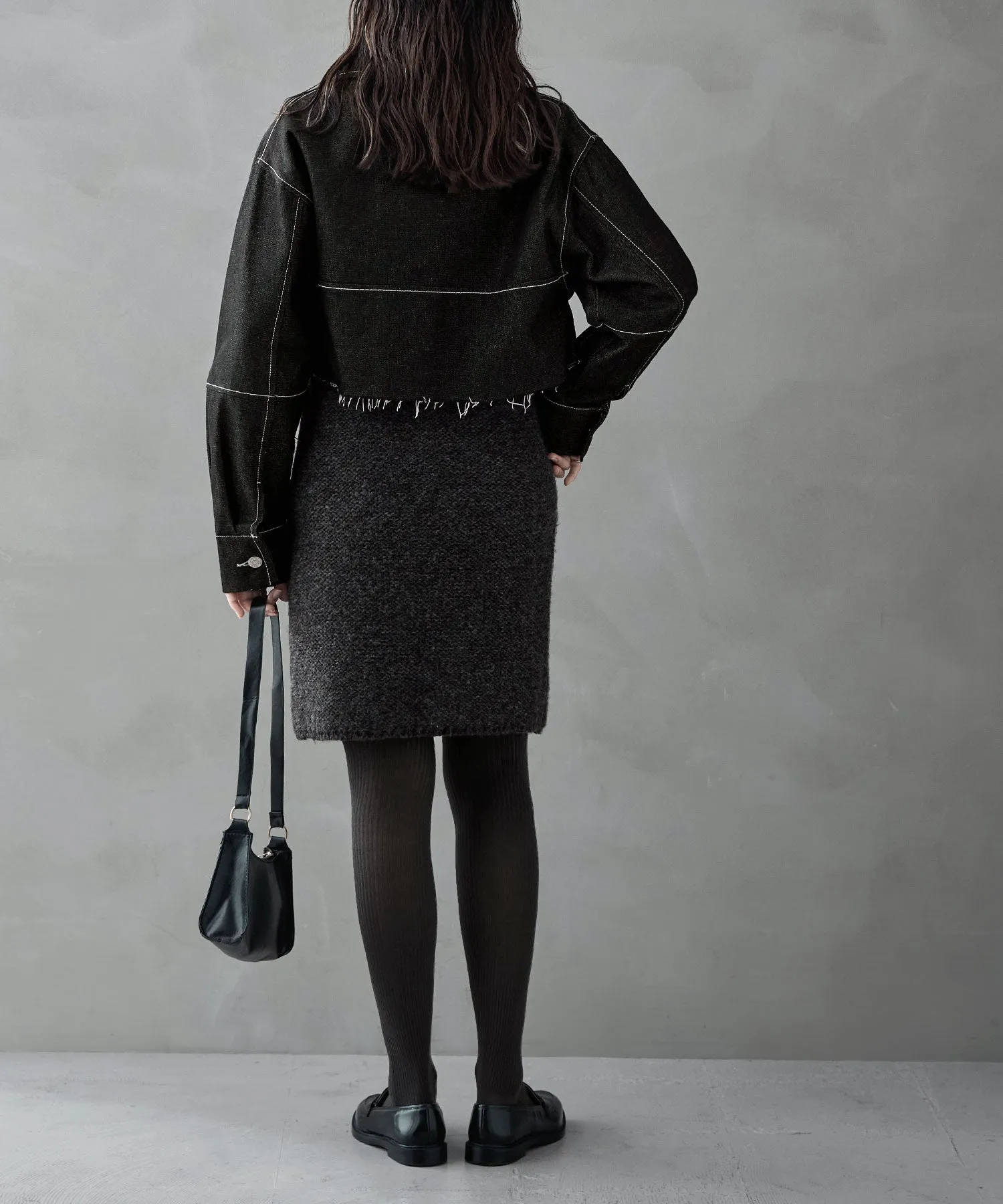 Knit tight mini skirt