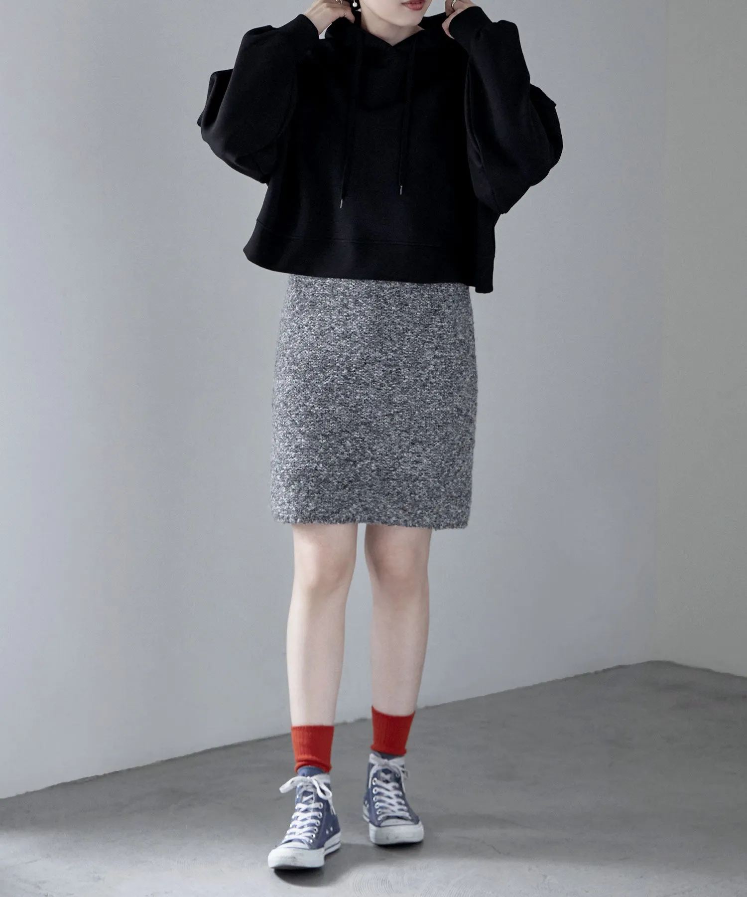 Knit tight mini skirt