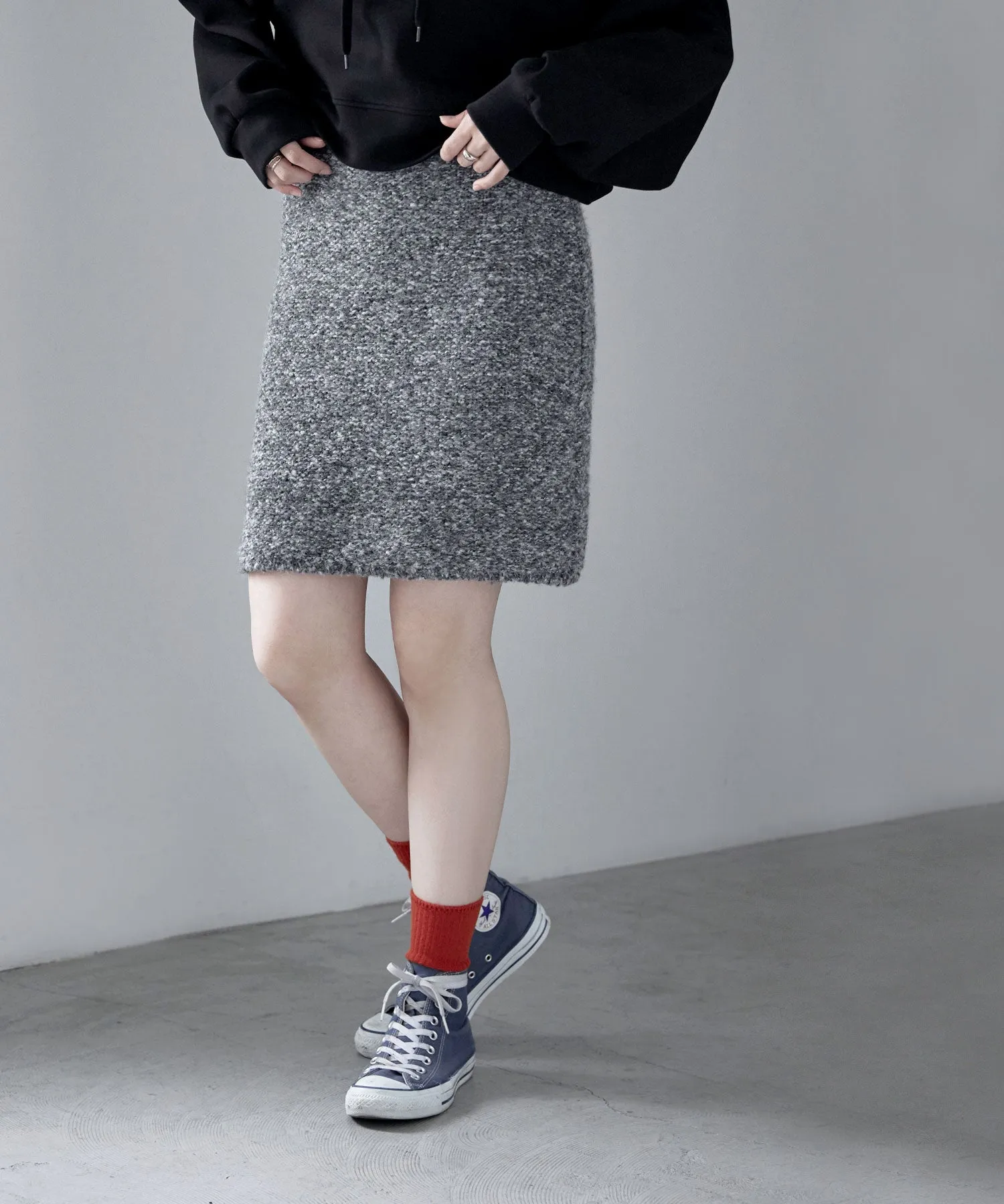 Knit tight mini skirt