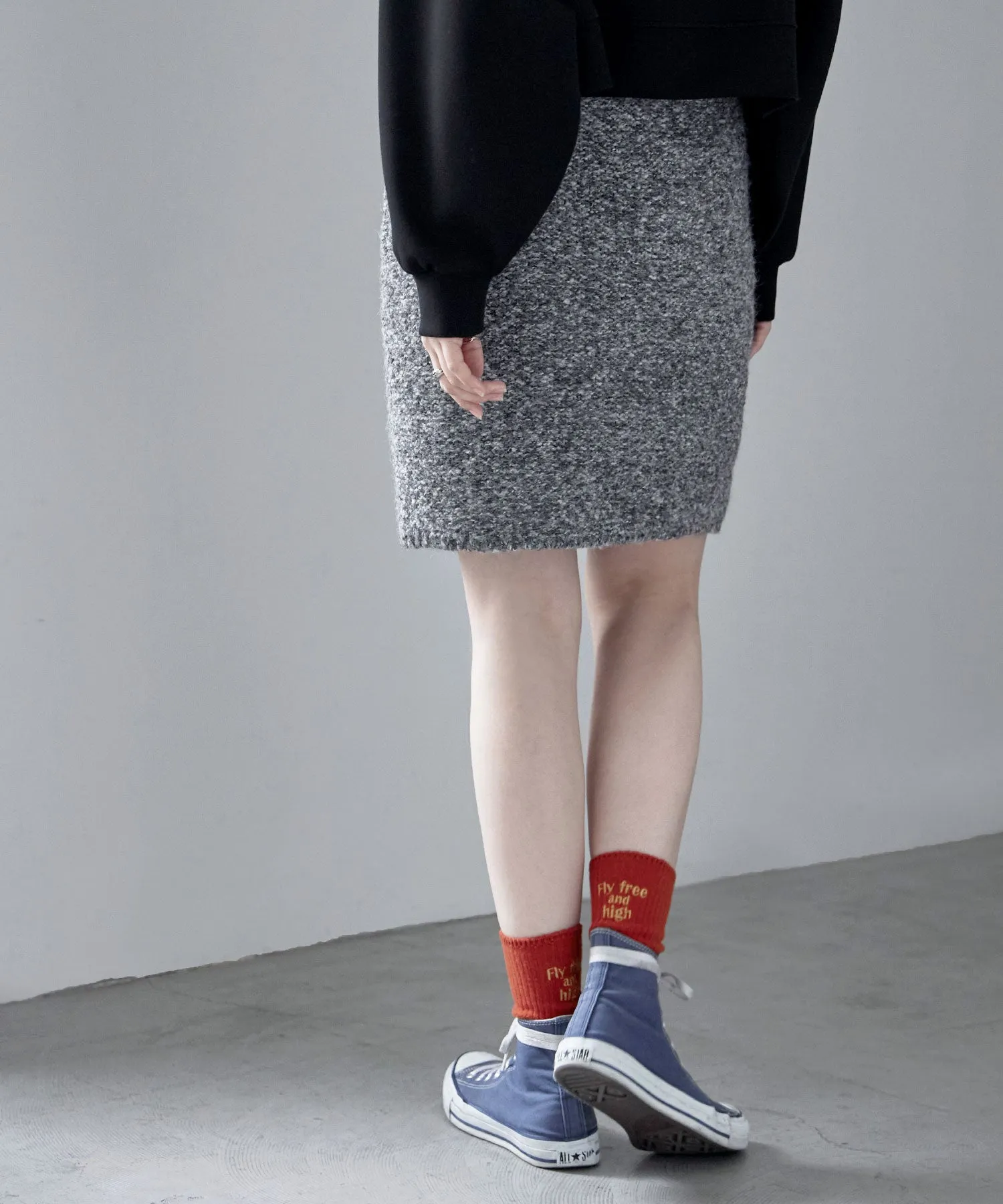 Knit tight mini skirt