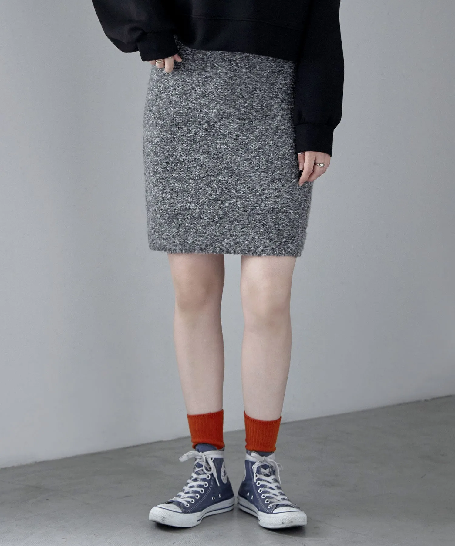 Knit tight mini skirt