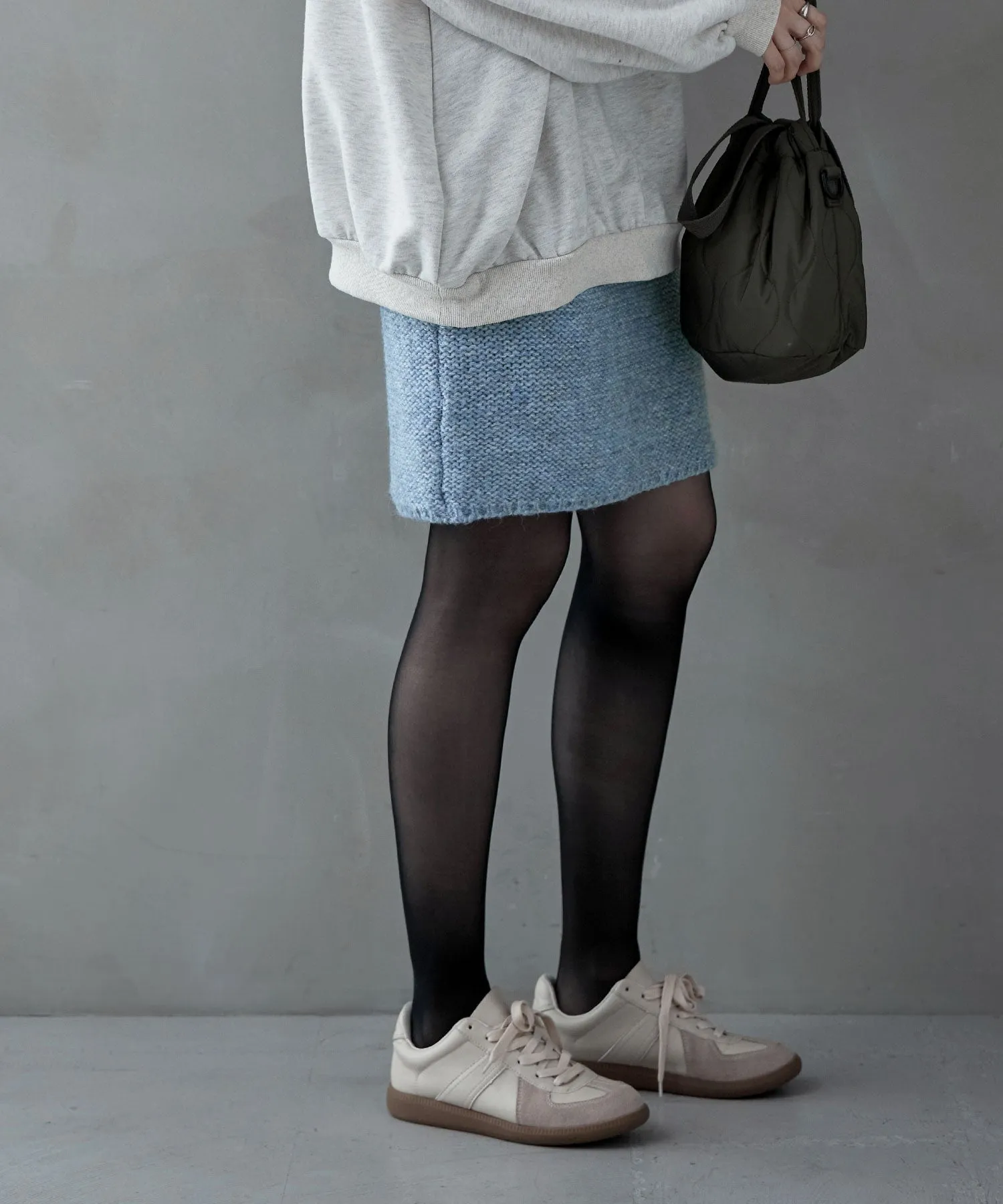 Knit tight mini skirt