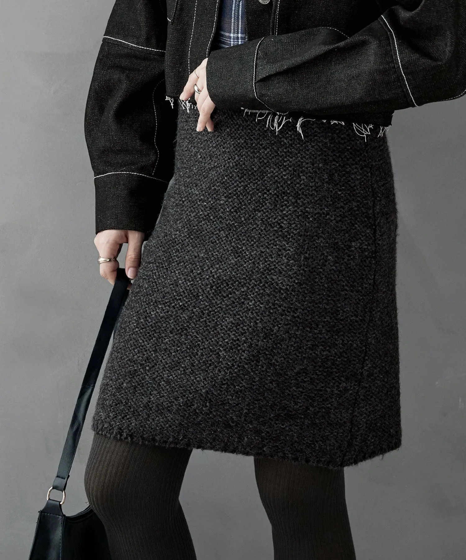 Knit tight mini skirt