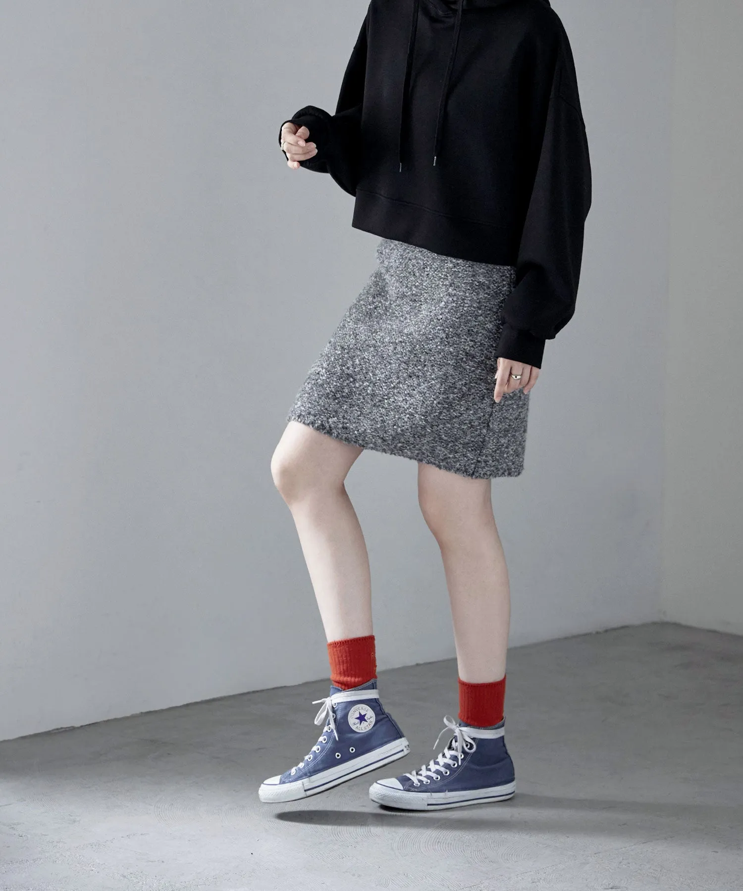 Knit tight mini skirt