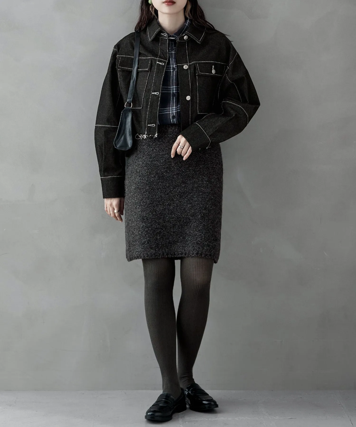 Knit tight mini skirt