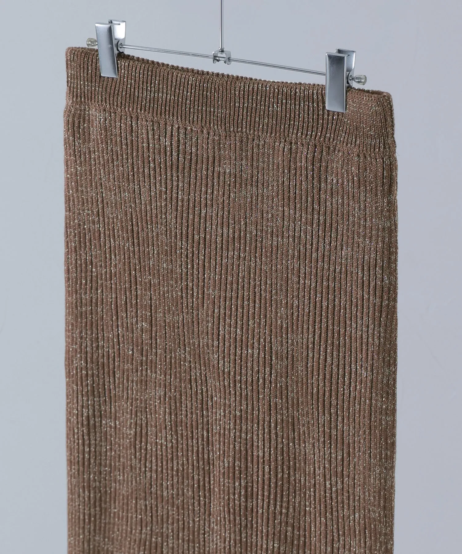 Lame knit tight skirt