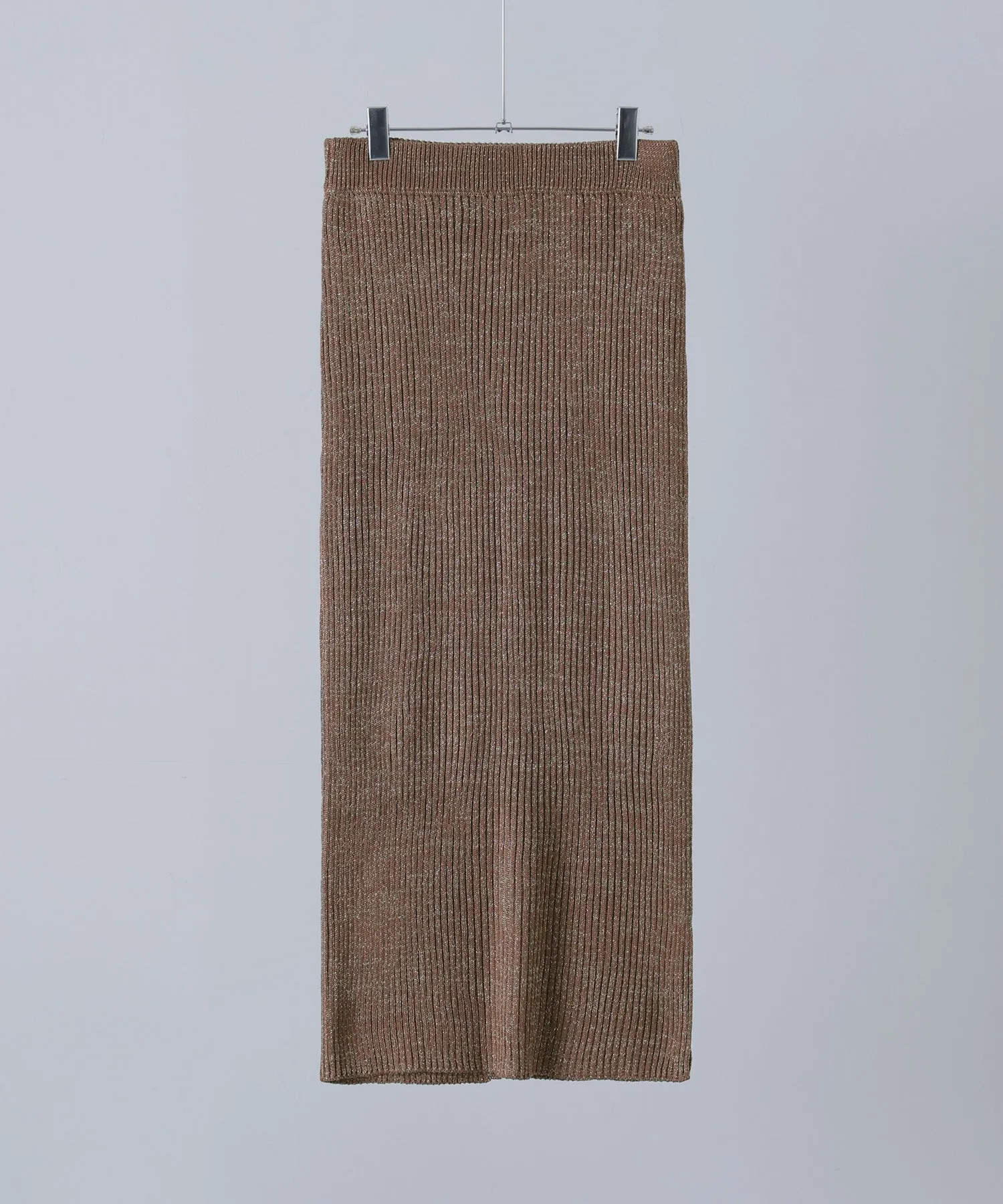 Lame knit tight skirt