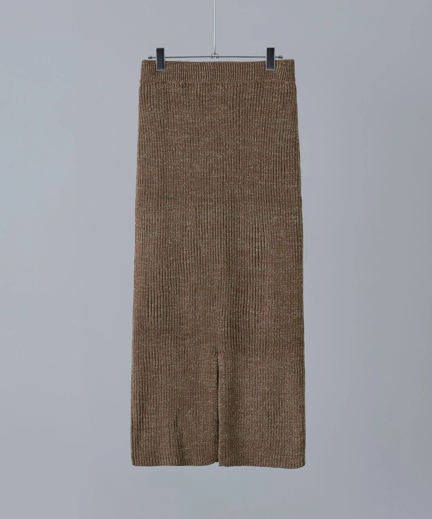 Lame knit tight skirt