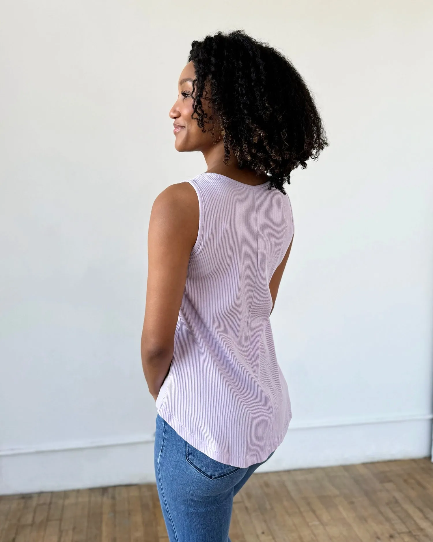 LILY rib knit tank in Lavender