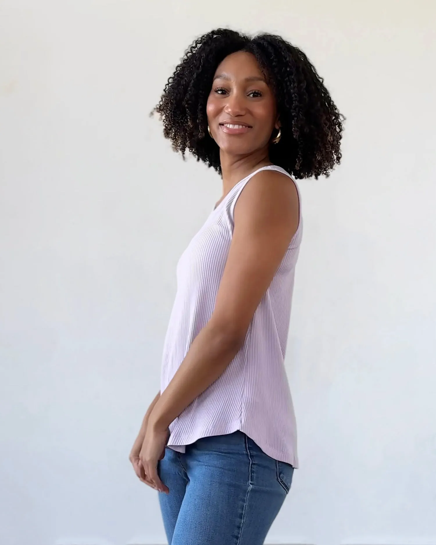 LILY rib knit tank in Lavender