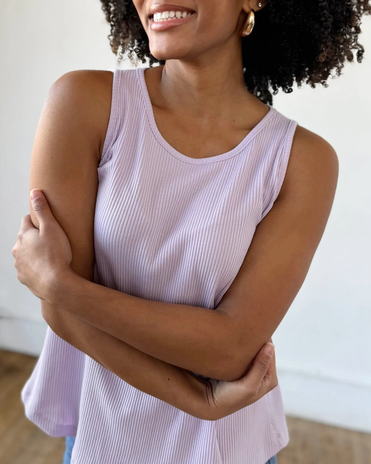 LILY rib knit tank in Lavender