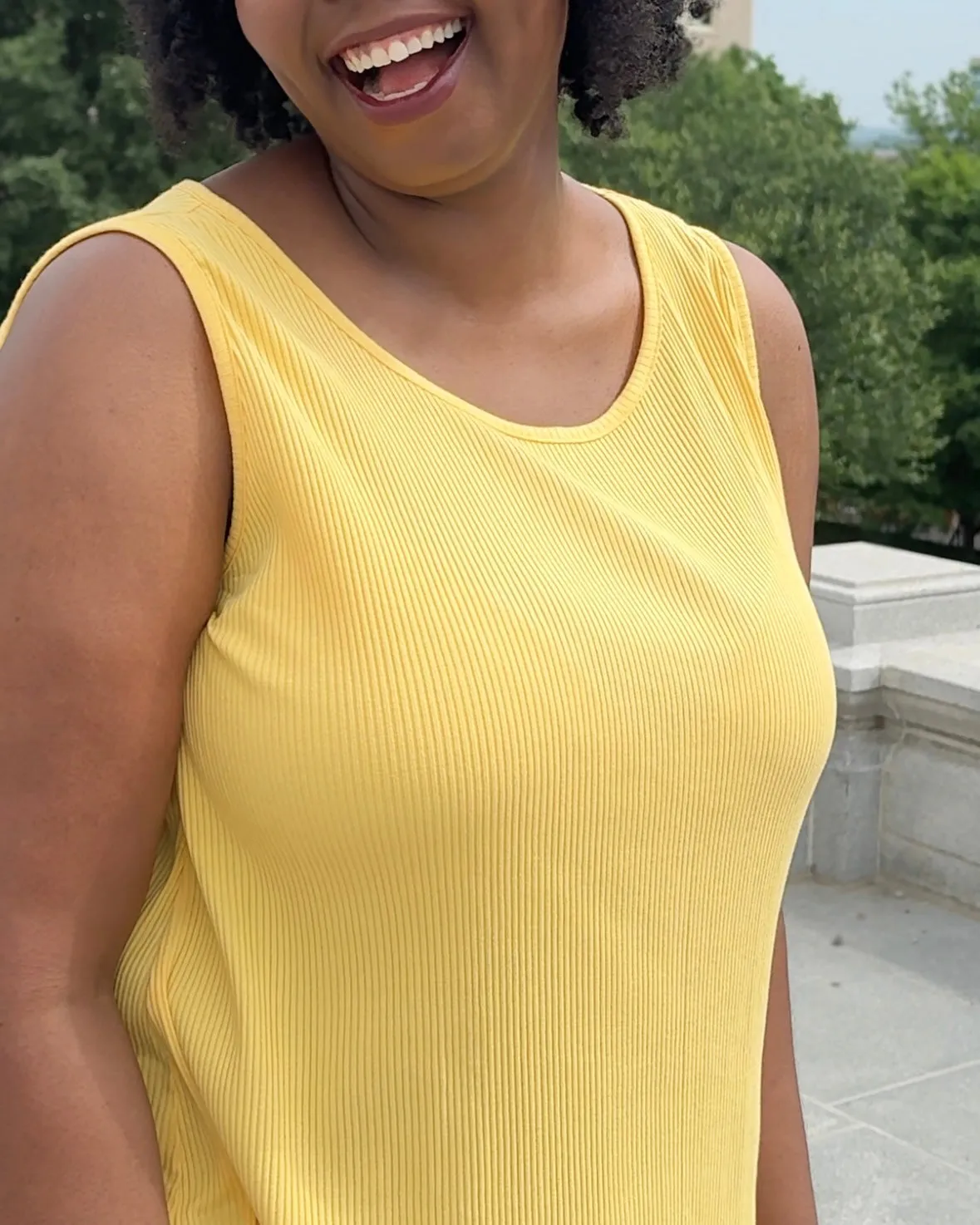 LILY rib knit tank in Pineapple