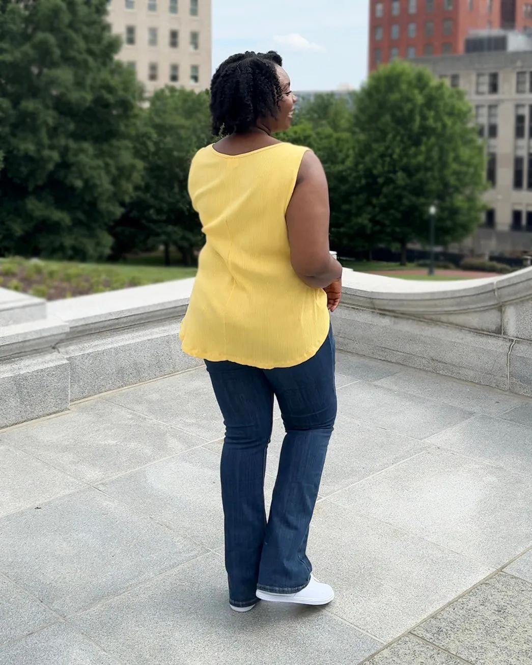 LILY rib knit tank in Pineapple