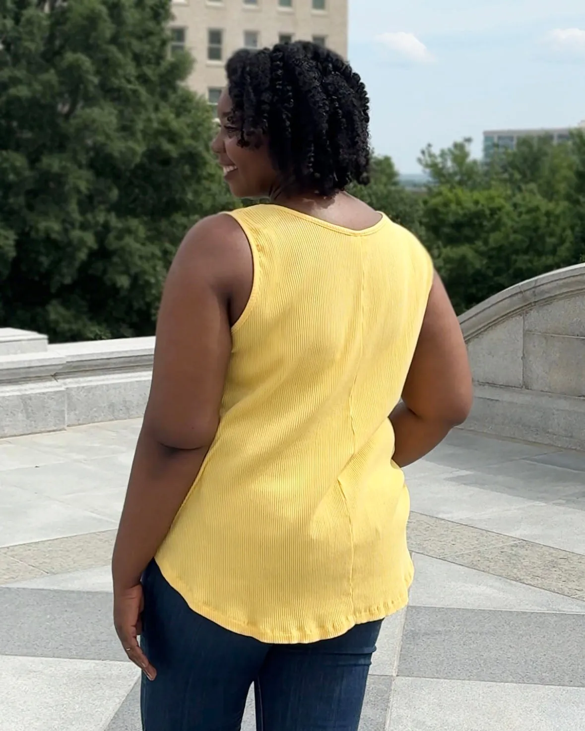 LILY rib knit tank in Pineapple