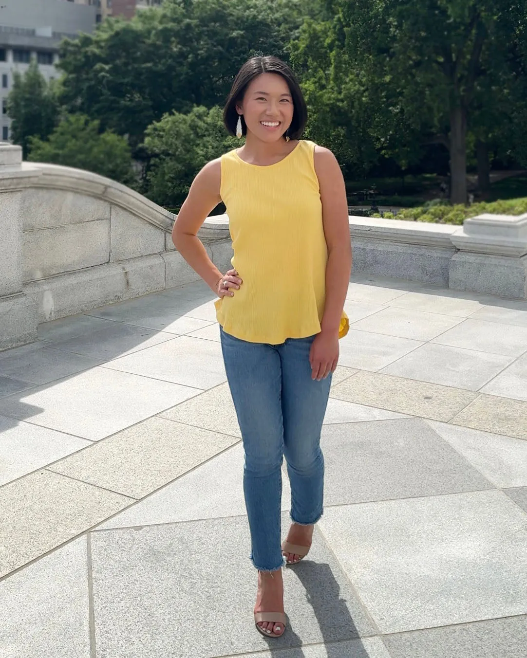 LILY rib knit tank in Pineapple