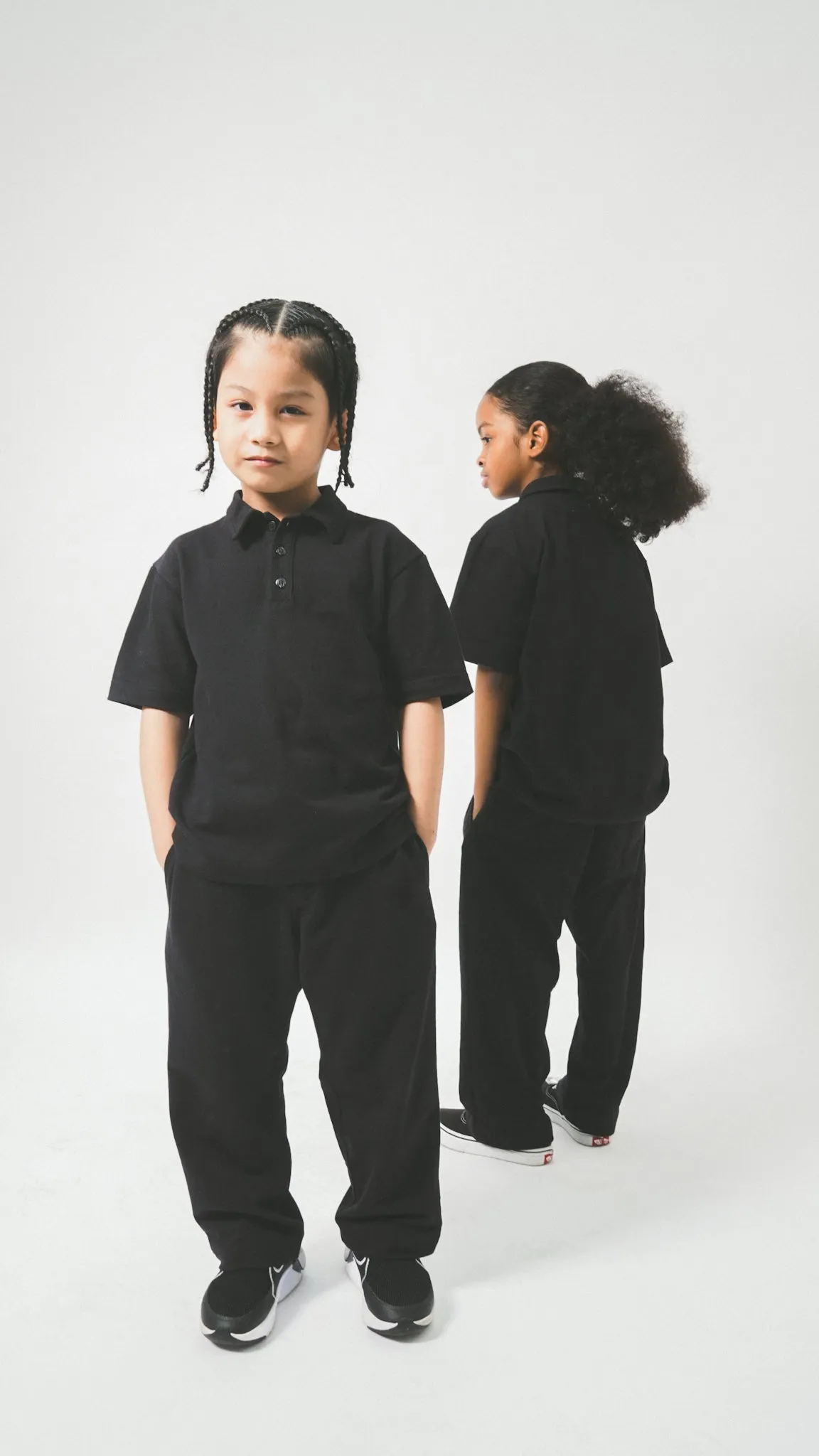 LITTLE HUMAN S/S POLO SHIRT IN ANTHRACITE