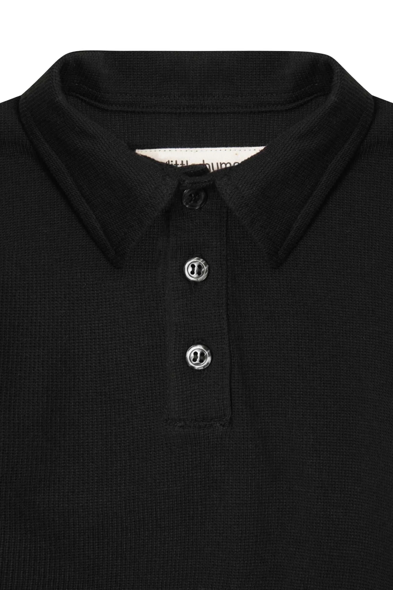 LITTLE HUMAN S/S POLO SHIRT IN ANTHRACITE