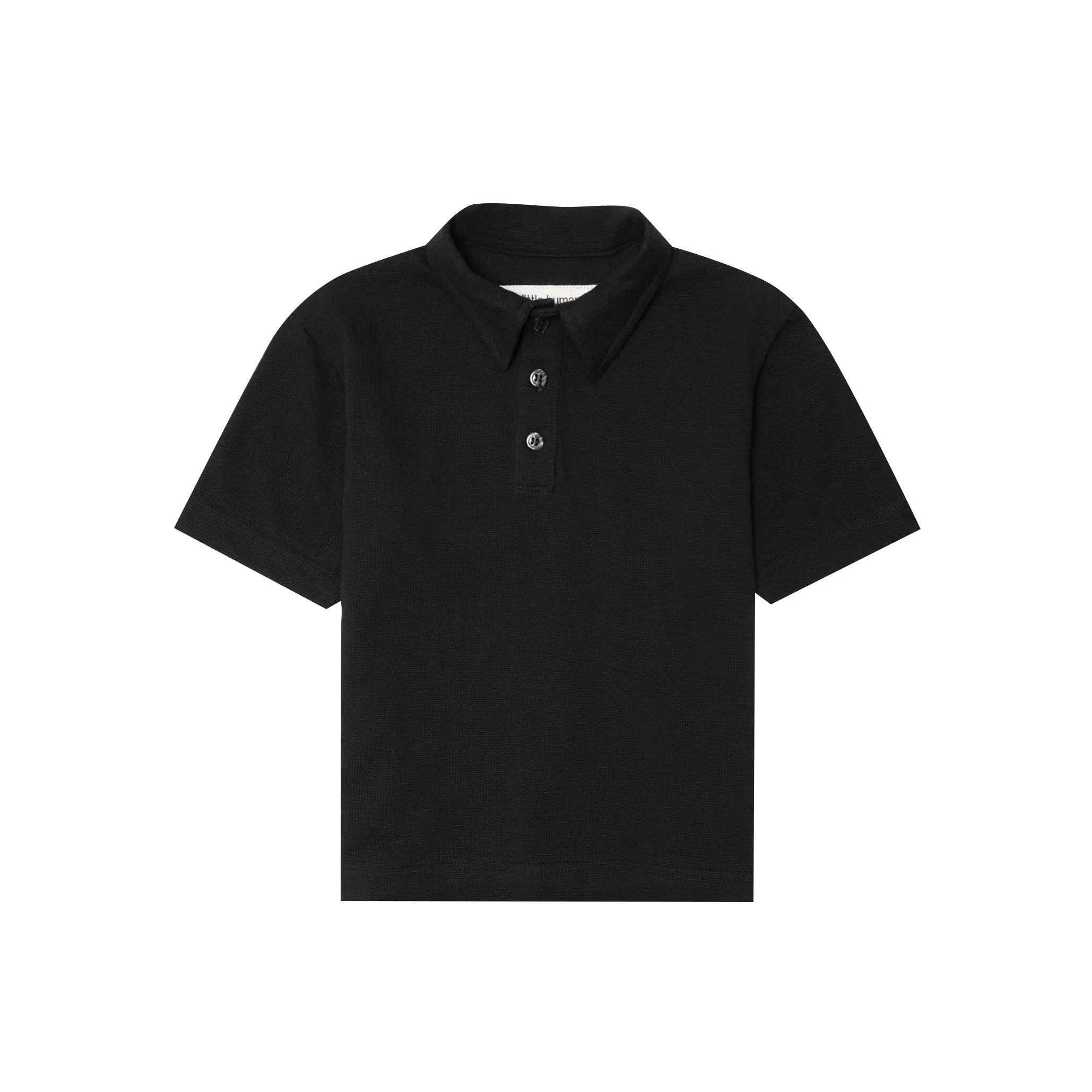 LITTLE HUMAN S/S POLO SHIRT IN ANTHRACITE