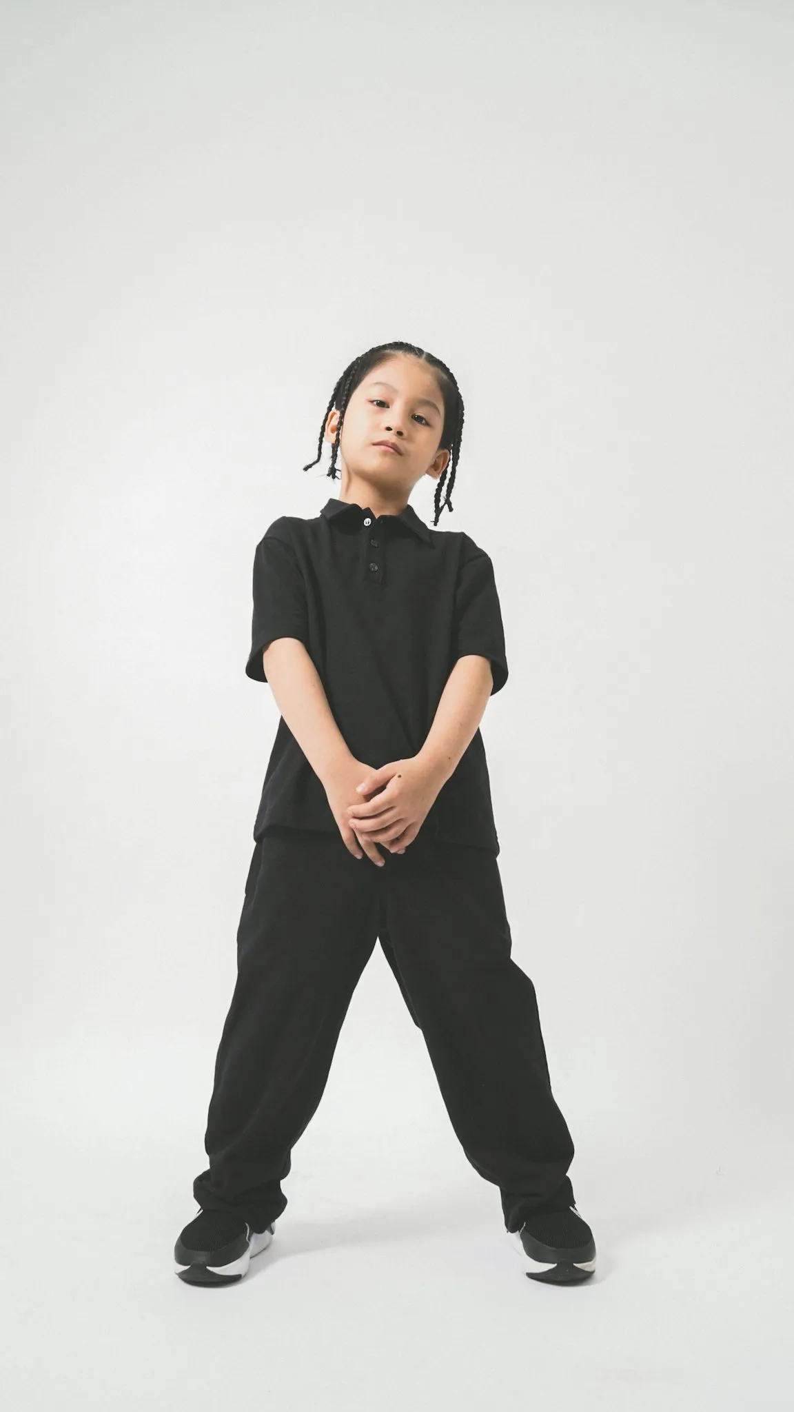 LITTLE HUMAN S/S POLO SHIRT IN ANTHRACITE