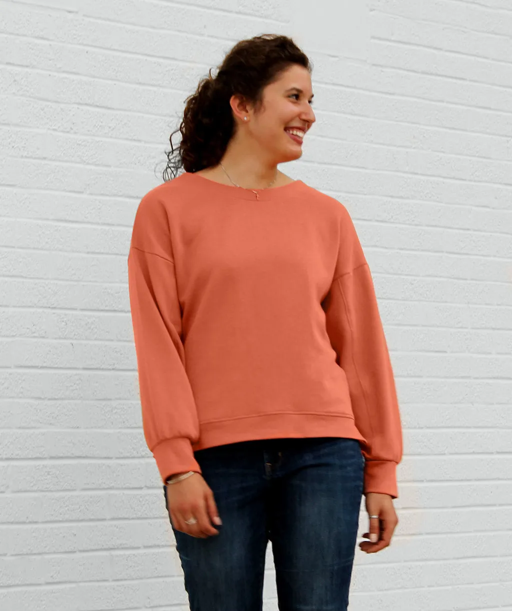 LORISSA double knit top in Rosewood