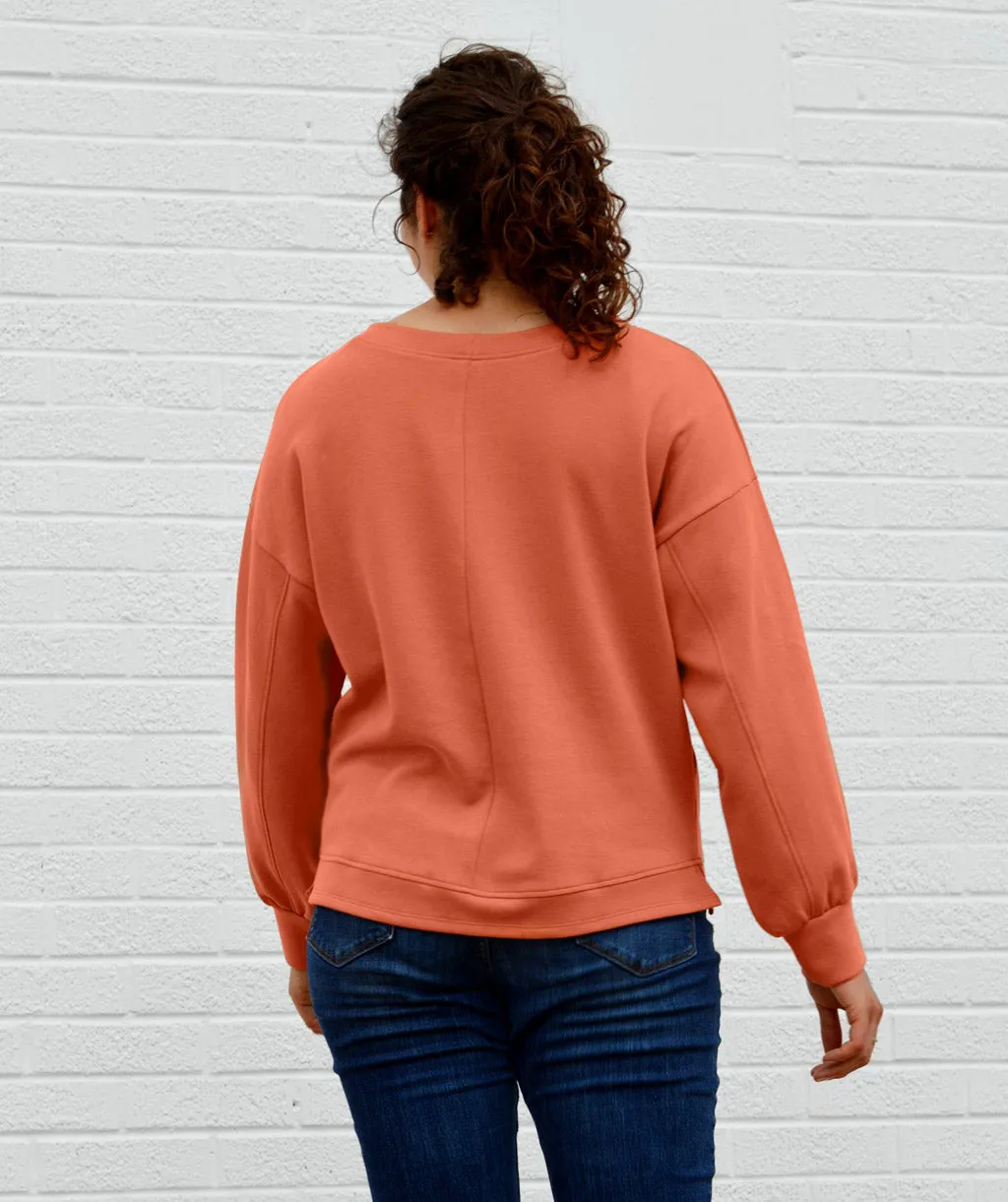 LORISSA double knit top in Rosewood