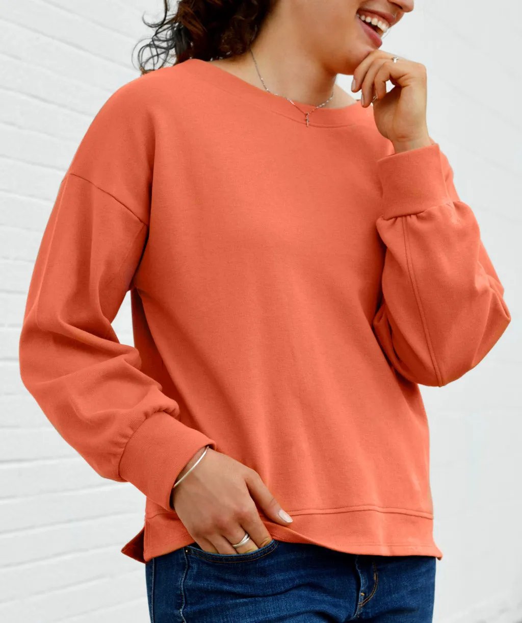 LORISSA double knit top in Rosewood