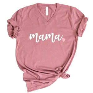 MAMA T-shirt, MAMA Tank Tops, MAMA Sweatshirt, MAMA V-Neck, Mom Hoodie Sweatshirt, Mommy Gift (Womens V-Neck)