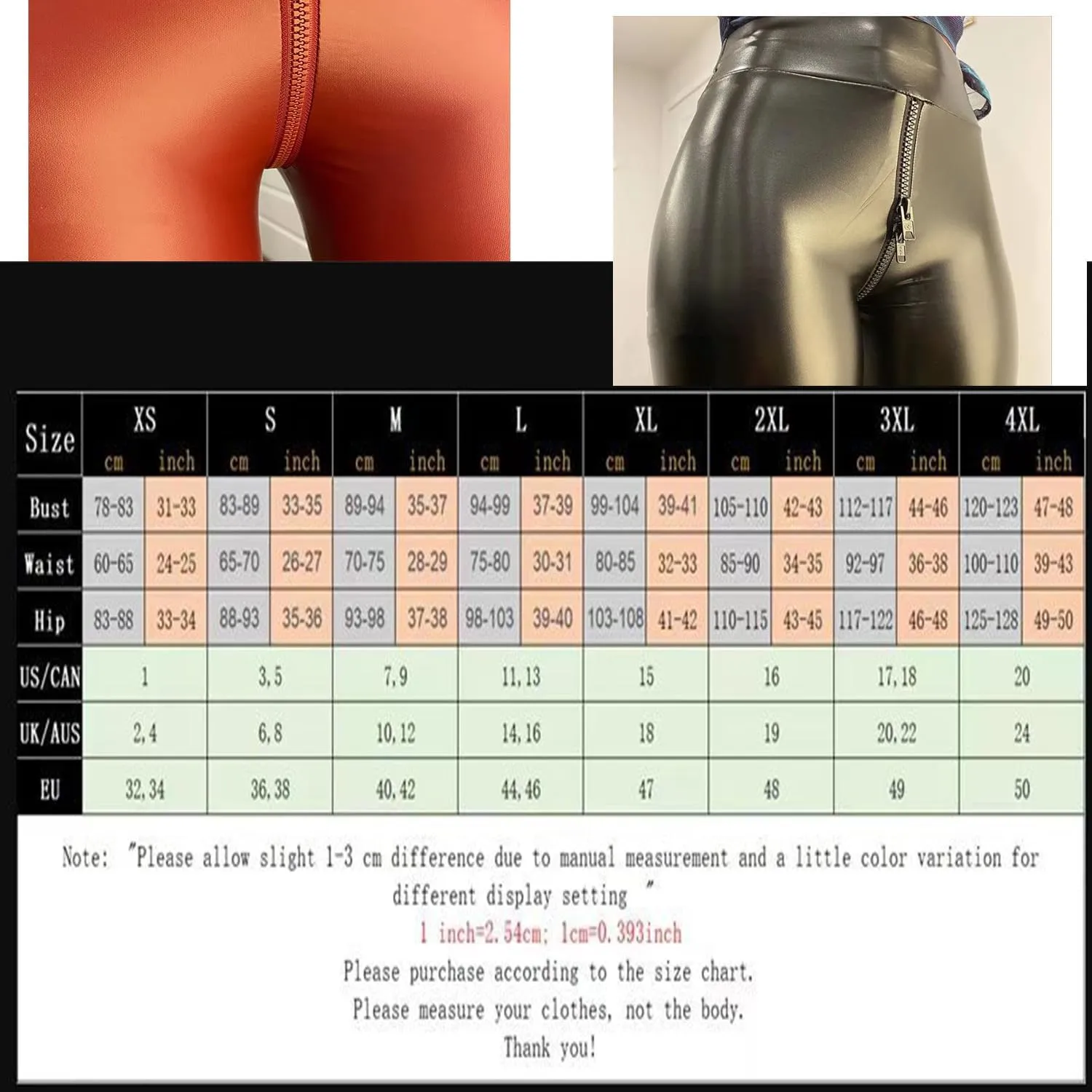 Matte Leather Trousers,Elastic High Waist Faux Leather Pants Women Sexy Crotch Double Zipper Leggings