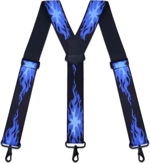 MELOTOUGH Suspenders for Men 2 Inch Wide Y Back Adjustable Elastic Big and Tall Suspenders with Swivel Hooks for Jeans